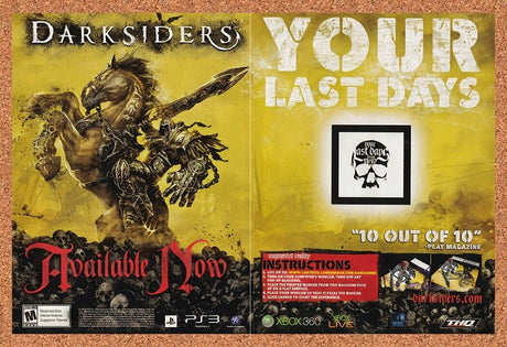 2010 Darksiders Augmented Reality Contest Original Ad / Retro Wall Art v1