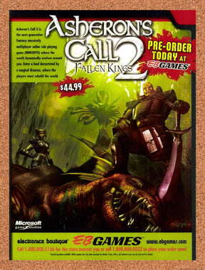 2002 Asheron's Call 2 Fallen Kings EB Games Original Advertisement / Promo v3