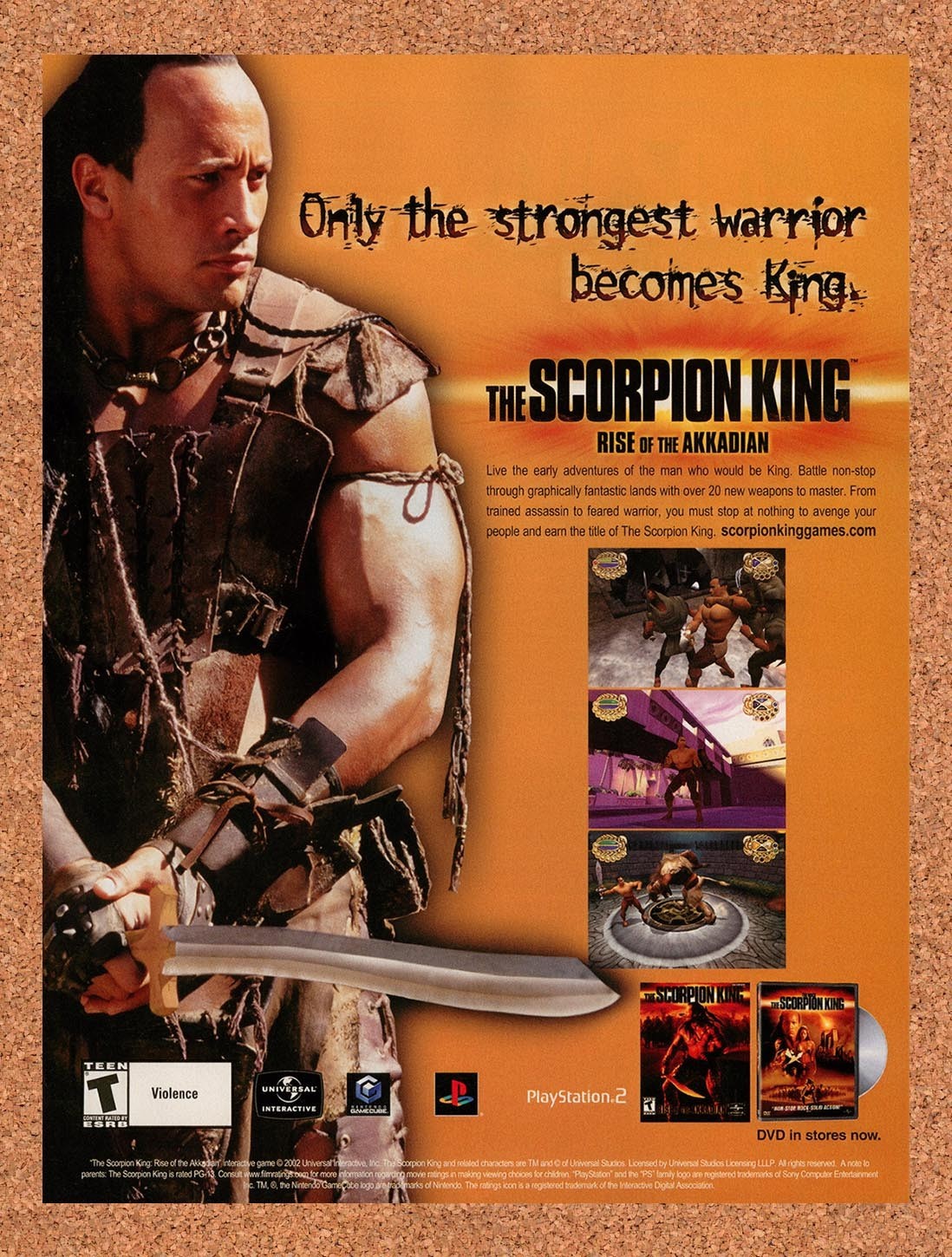 2002 Scorpion King Rise Of The Akkadian PS2 Original Advertisement / Promo v1