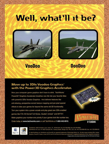 1998 Voodoo 3dfx Graphics Original Advertisement / Retro Promo v3