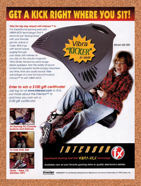 1999 Intensor Vibra-Kicker Original Advertisement / Retro Wall Art v1