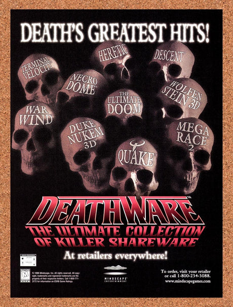 1997 Deathware Ultimate Collection Of Killer Shareware PC Original Ad / Promo v1