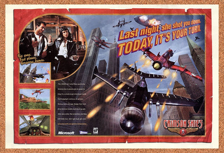 2000 Crimson Skies PC Original Advertisement / Retro Wall Art v2