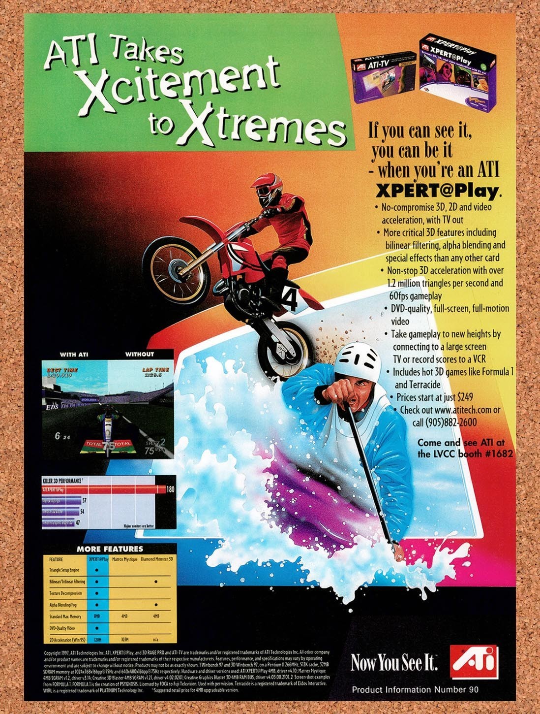 1997 ATI Xpert 3d Play Cards Original Advertisement / Retro Promo v3