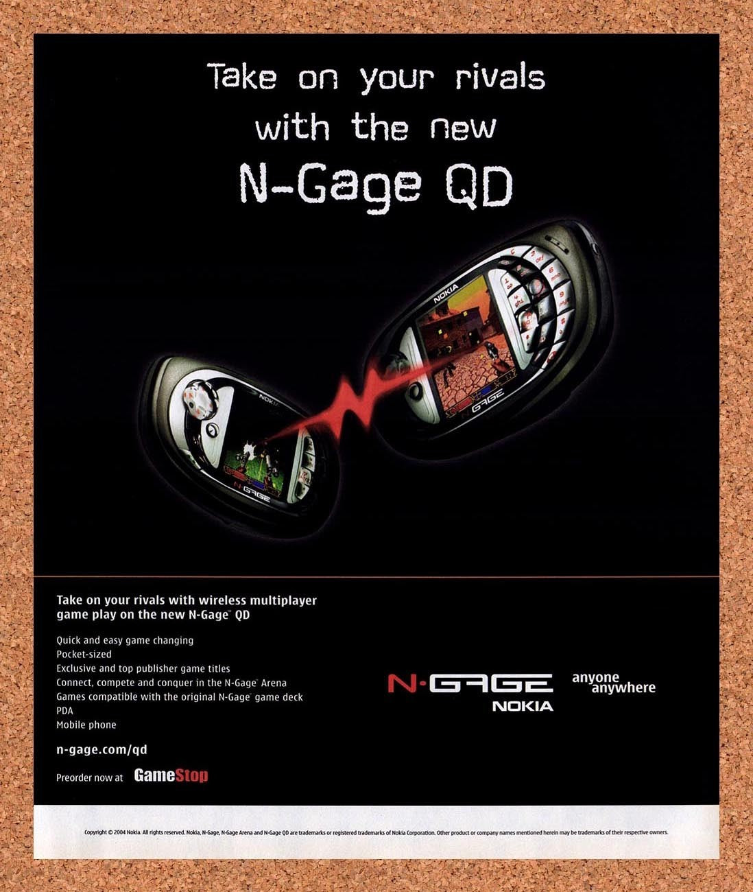 2004 Nokia N-Gage QD Console Original Advertisement / Retro Promo v5