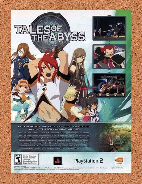Tales of The Abyss PS2 Original 2006 Ad Authentic Video Game Promo