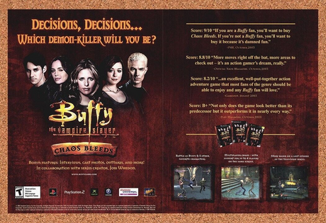 Original 2003 Buffy The Vampire Slayer Chaos PS2 Vintage Ad - Video Game Promo
