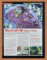 WarCraft III Reign Of Chaos PC Original 2001 Ad Authentic Video Game Promo