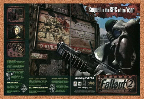 Fallout 2 PC Original 1998 Ad Authentic Windows 95 Release Video Games Promo v2