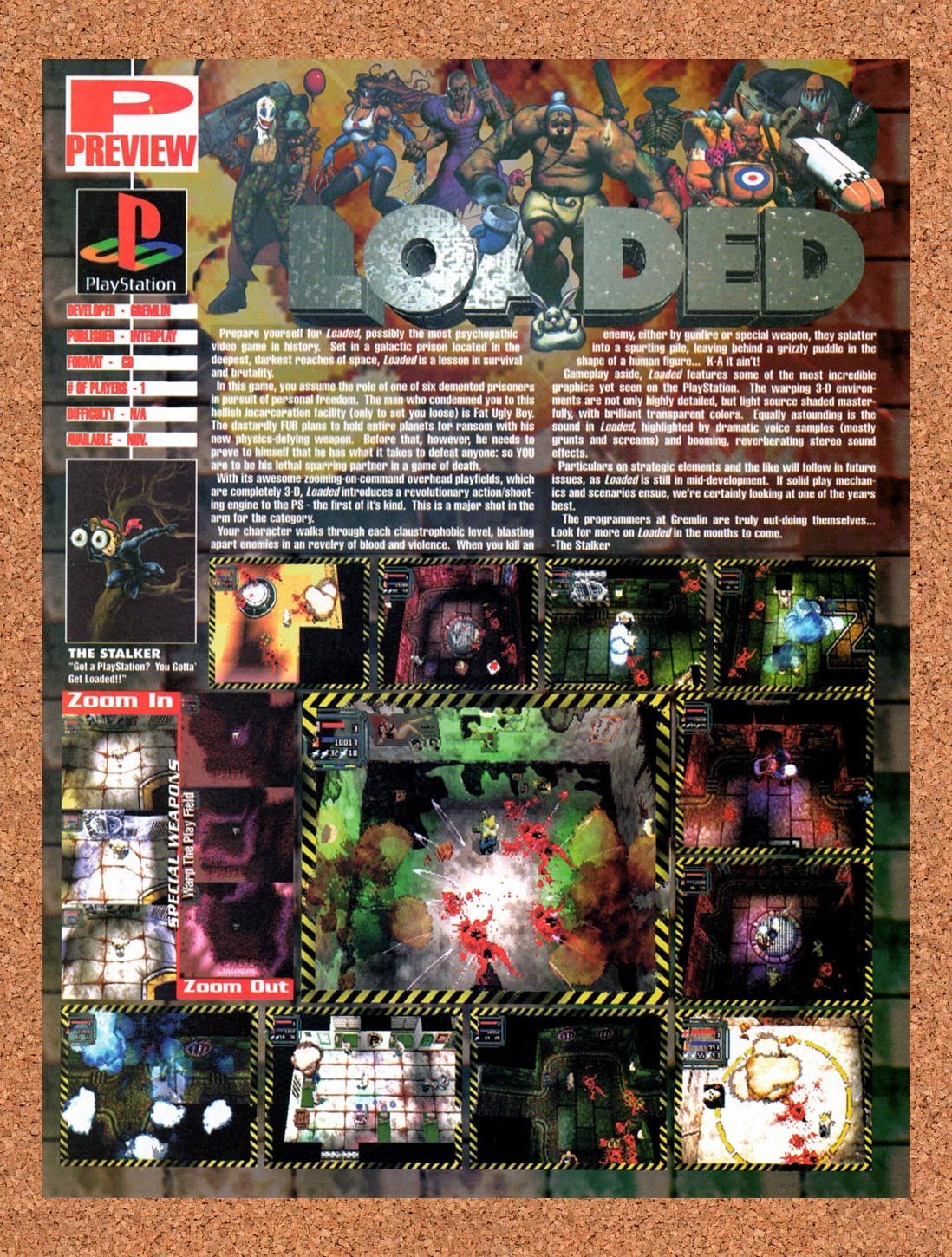 1995 Loaded PS1 Original Advertisement / Retro Promo vr3
