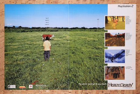 2001 Herdy Gerdy PS2 Original Advertisement / Retro Wall Art v2