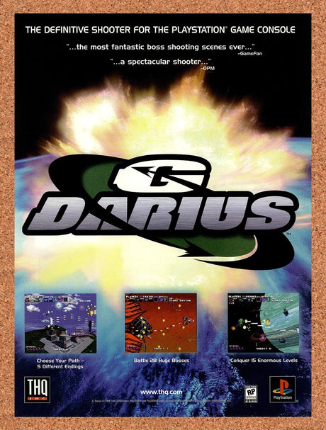 1998 G-Darius PS1 Original Advertisement / Retro Promo v2