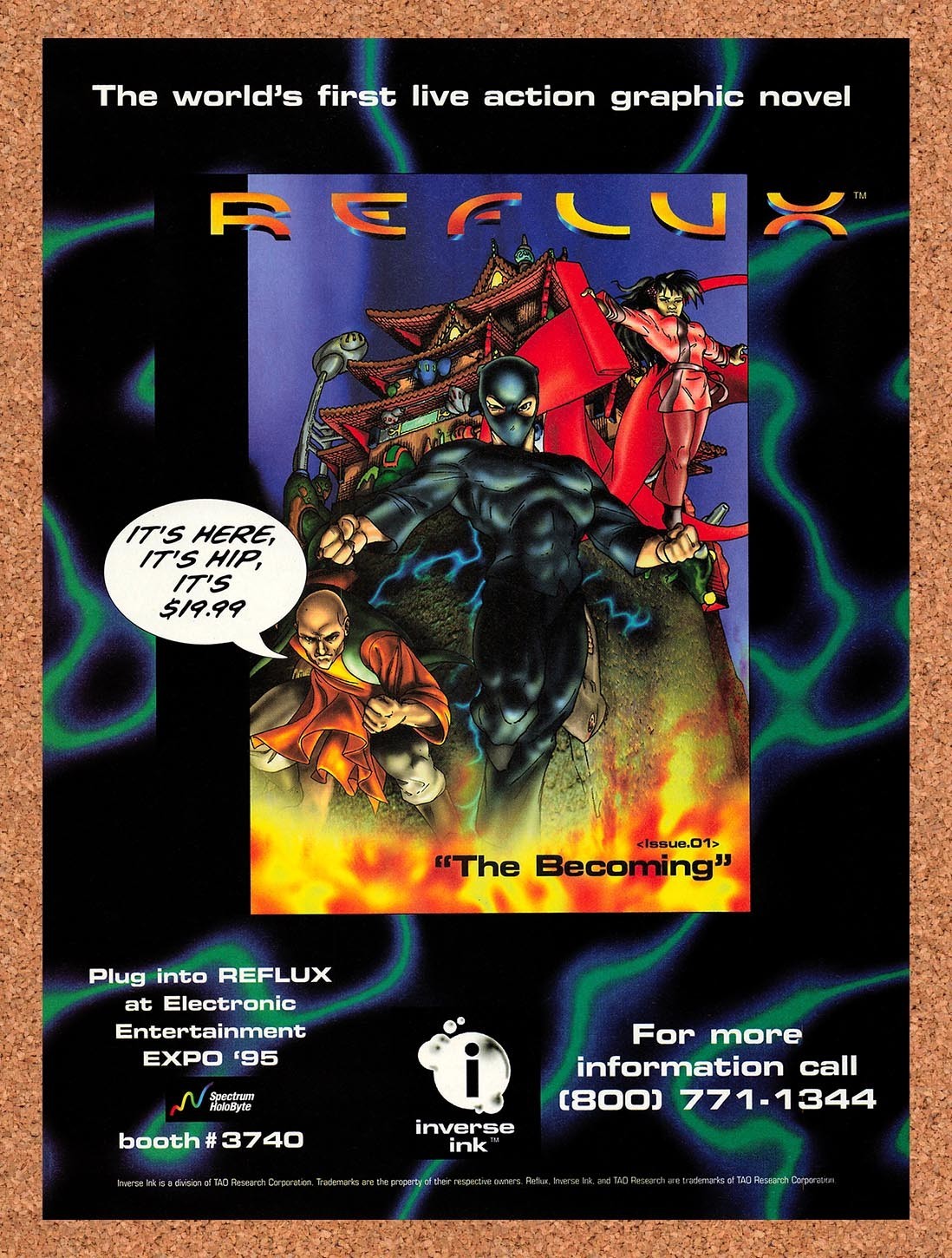 1995 Reflux Live Action Graphic Novel At E3 Original Advertisement / Promo v1