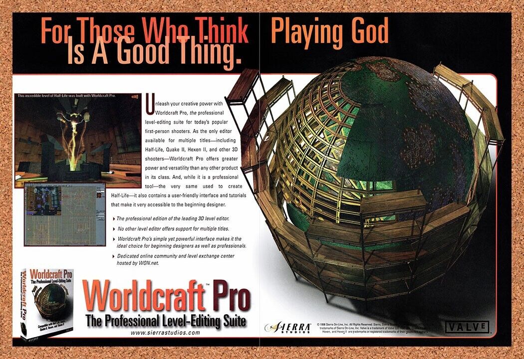 1998 Worldcraft Pro PC Original Advertisement / Retro Wall Art v1