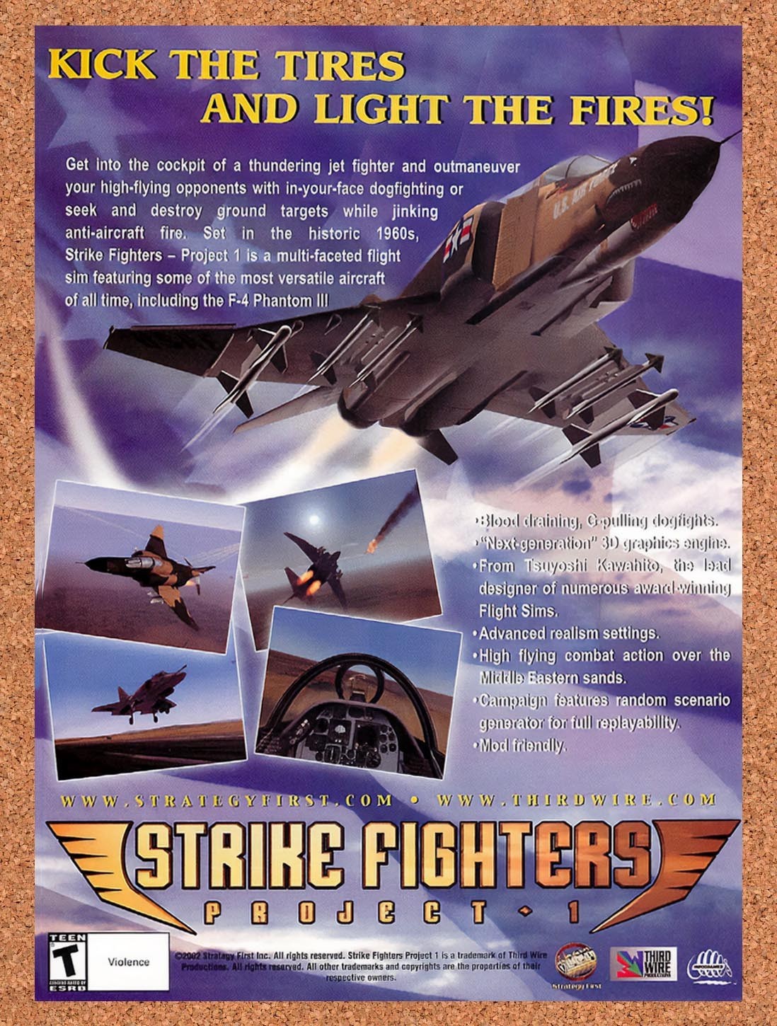 2002 Strike Fighters Project 1 PC Original Advertisement / Retro Promo v1