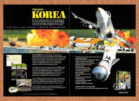 1997 F/A-18 Korea PC Original Advertisement / Retro Promo v1