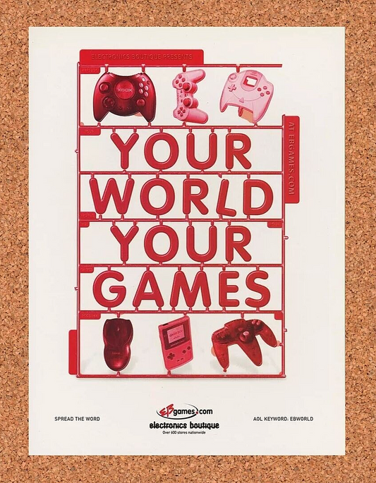 EB Games Your World Your Games Original 2002 Ad Authentic Video Game Promo v2