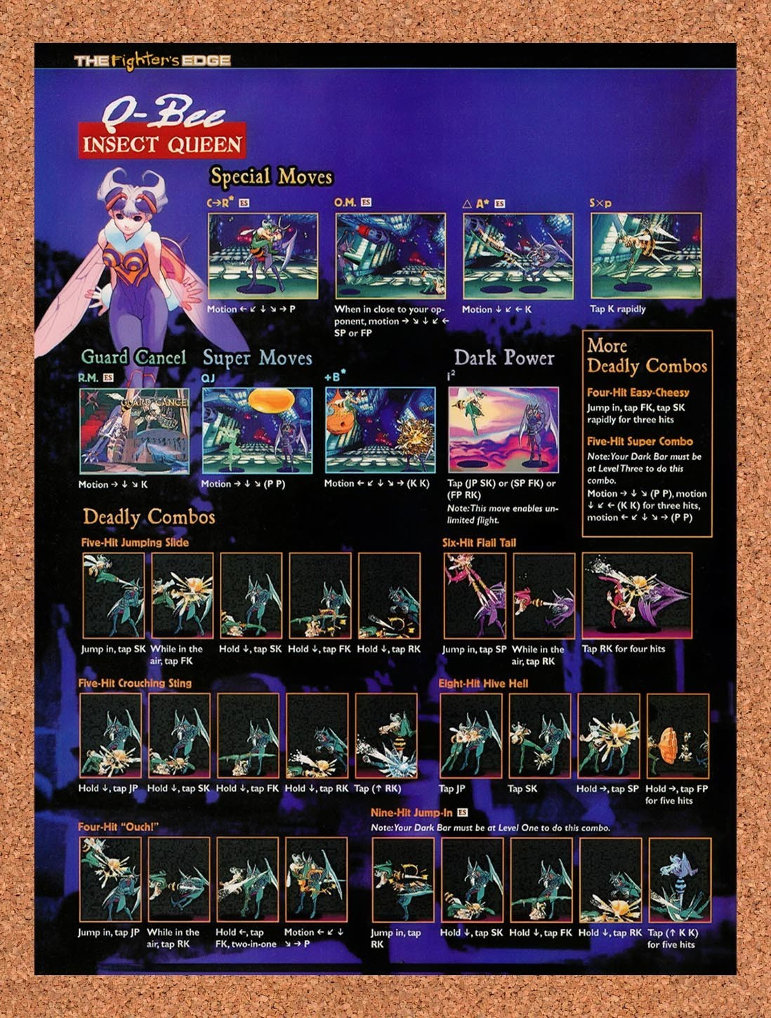 1999 Darkstalkers 3 Q-Bee Insect Queen Combos Original Ad / Promo vr2