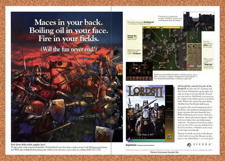 1996 Lords Of The Realm II PC Original Advertisement / Retro Promo v2