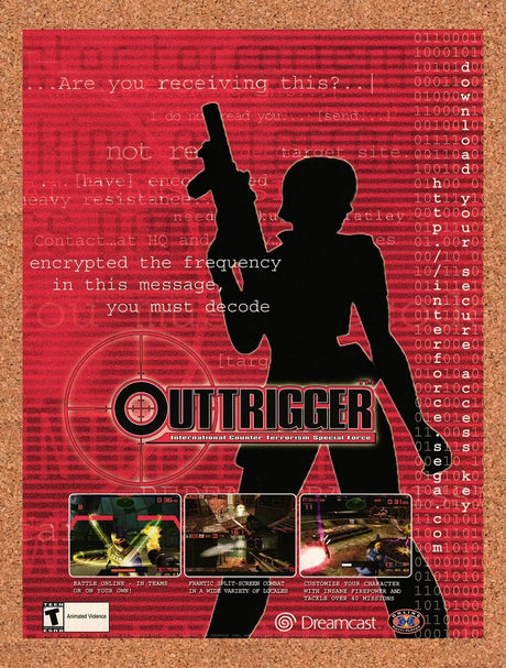 2001 Outtrigger Dreamcast Original Advertisement / Retro Promo v1