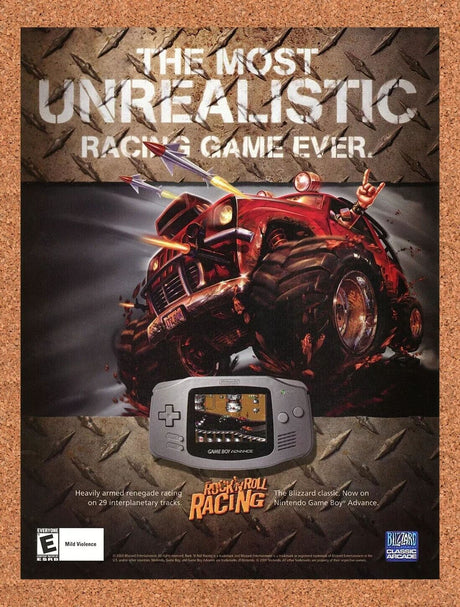 Rock And Roll Racing GBA Original 2005 Ad Authentic Blizzard Video Game Promo