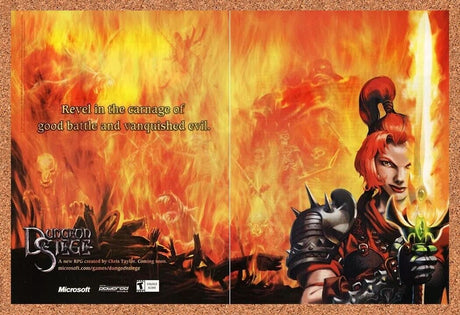 Dungeon Siege PC PC Original 2004 Ad Authentic Windows RPG Video Game Promo v2