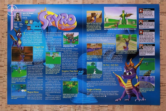 1997 Spyro PS1 Original Advertisement / Retro Wall Art v4
