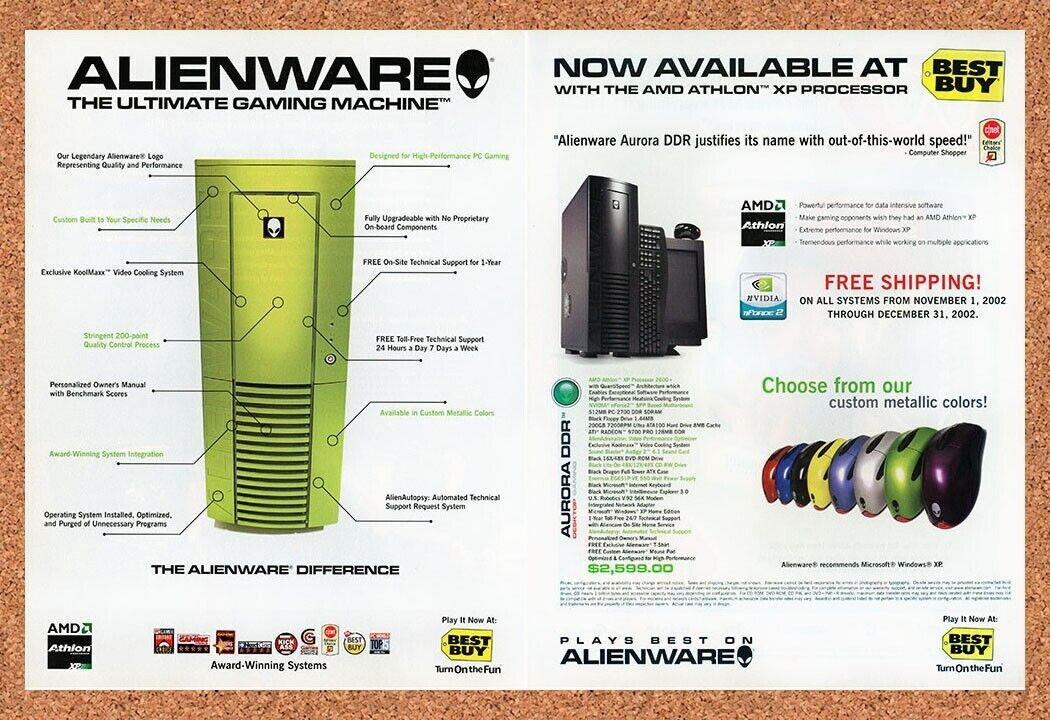 Alienware Original 2004 Ad Authentic Best Buy PC Gaming Retro Tech Promo