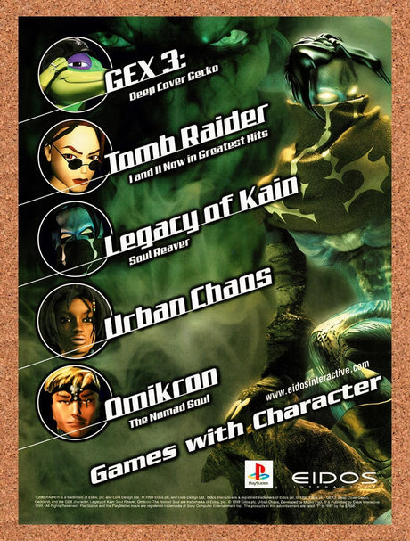 1999 Legacy Of Kain Soul Reaver Eidos PS2 Original Advertisement / Promo v5