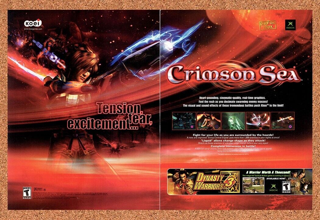Crimson Sea Xbox Original 2003 Vintage Ad - Video Game Art Promo