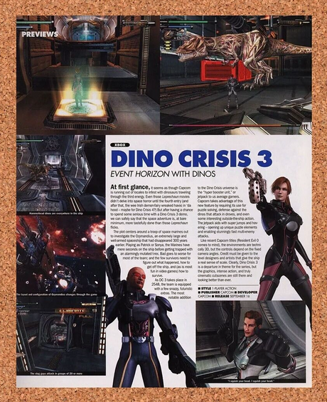 Dino Crisis 3 Xbox Original 2005 Ad Authentic Capcom Horror Video Game Promo