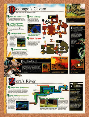1998 Zelda Ocarina Of Time Dodongos Cavern & Zoras River Original Ad vr16