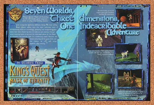 King's Quest Mask Of Eternity PC Original 1999 Ad Authentic Video Game Promo