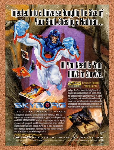1995 Skyborg Into The Vortex PC Original Advertisement / Retro Promo v1