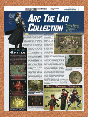 2000 Arc The Lad Collection PS1 Original Advertisement / Retro Promo vr1