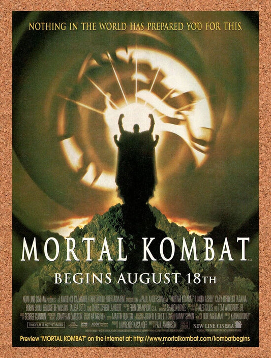 1994 Mortal Kombat Movie Original Advertisement / Retro Wall Art v2