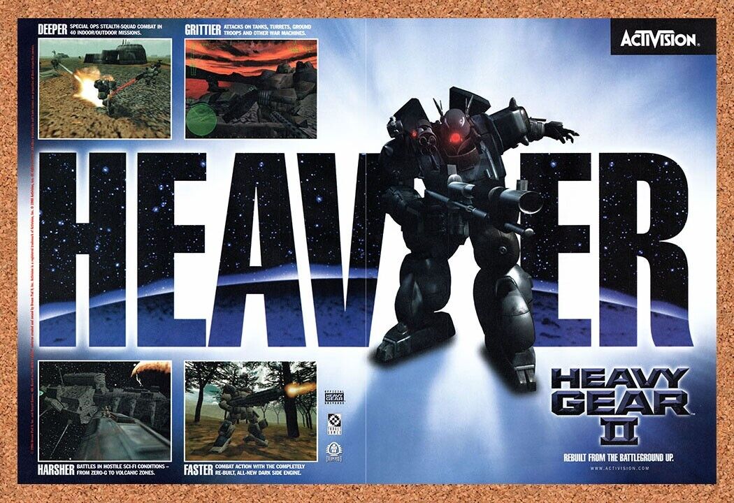 1998 Heavy Gear II PC Original Advertisement / Retro Wall Art v2