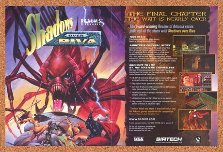 Shadows Over Riva PC Original 1999 Ad Print Authentic RPG Video Game Promo