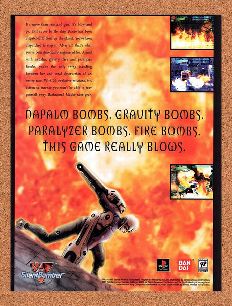 Silent Bomber PS1 Original 2000 Vintage Ad - Video Game Promo