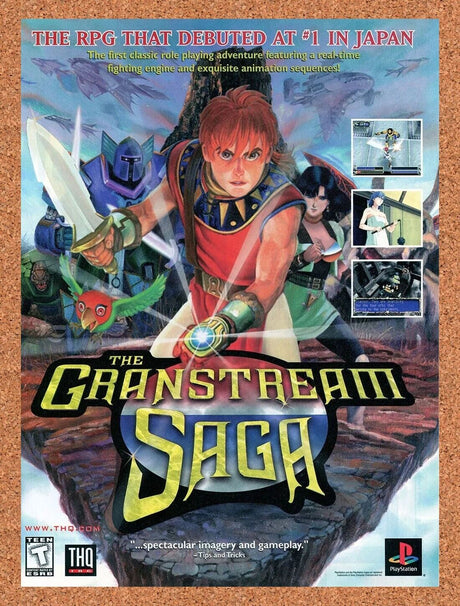Granstream Saga PS1 Original Ad 2000 Authentic PlayStation Video Game Promo