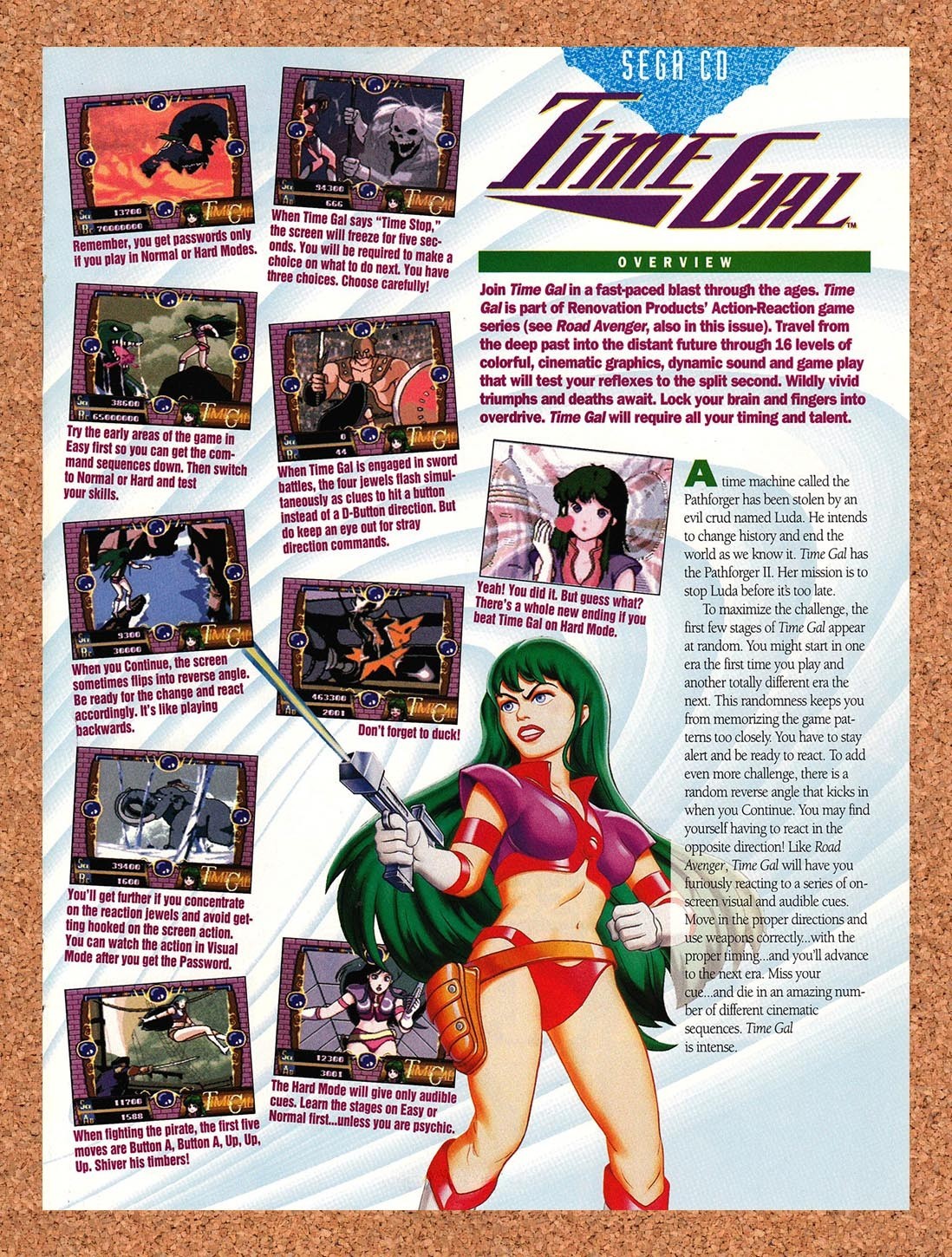 1993 Time Gal Sega CD Original Advertisement / Retro Promo vr3
