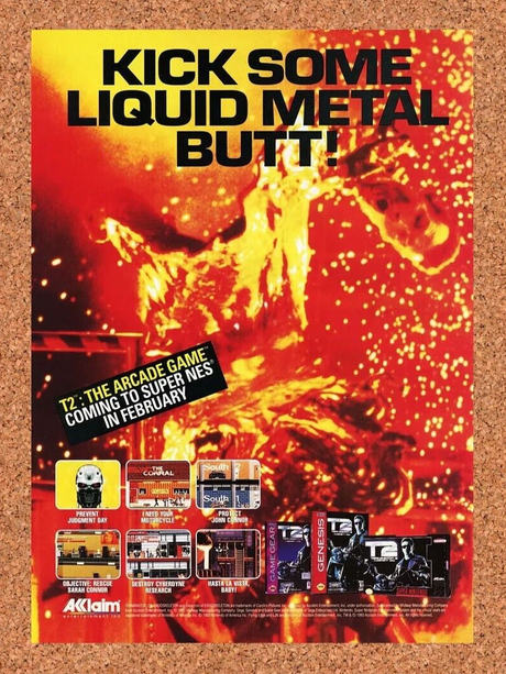 T2 Terminator SNES Original 1992 Ad Authentic Nintendo Video Game Promo v2