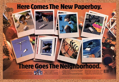 1992 Paperboy NES Original Advertisement / Retro Wall Art v2