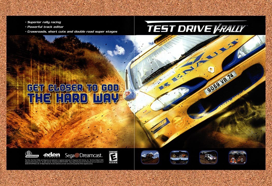 2001 Test Drive V-Rally Dreamcast Original Advertisement / Retro Promo v1