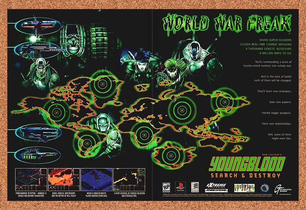 Young Blood Search And Destroy PC Original 1998 Ad Authentic Video Game Promo