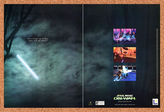 Star Wars Obi-Wan Xbox Original 2002 Print Ad Authentic Video Game Art Promo