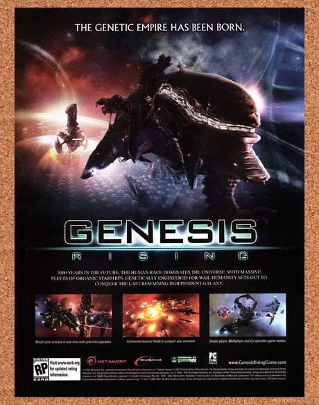 Genesis Rising PC Original 2007 Vintage Ad - Video Game Promo
