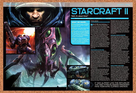 StarCraft II PC Original 2007 Vintage Ad - Video Game Review Art Promo