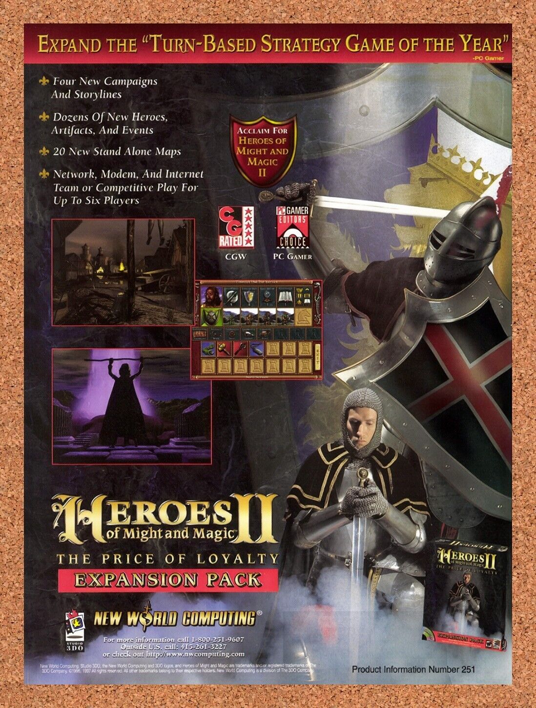 1997 Heroes Of Might & Magic II The Price Of Loyalty PC Original Ad / Art v1