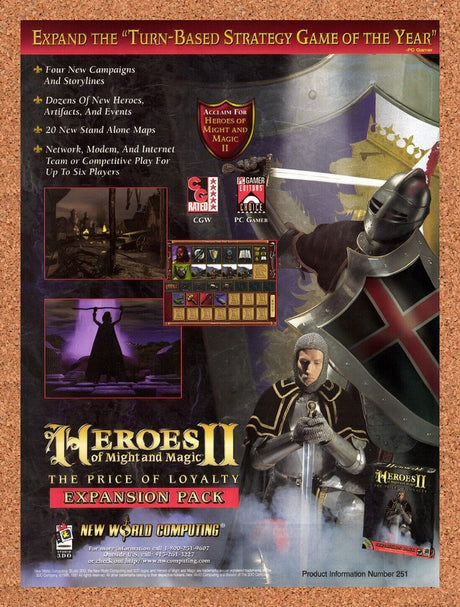 1997 Heroes Of Might & Magic II The Price Of Loyalty PC Original Ad / Art v1